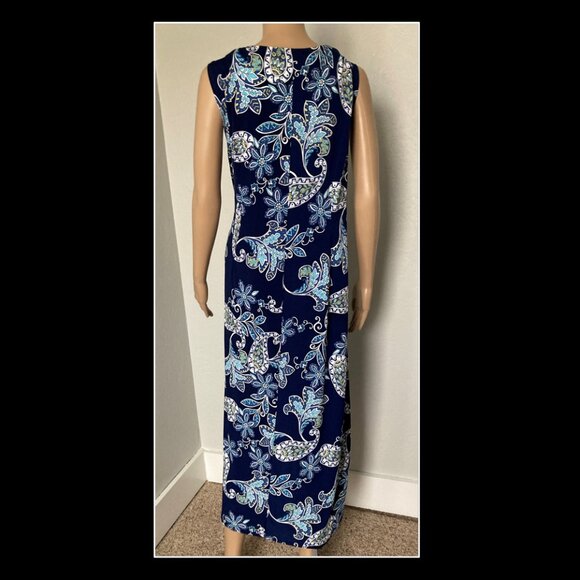 Robbie Bee Blue Sleeveless Maxi Dress Extra Large XL - Picture 2 of 6